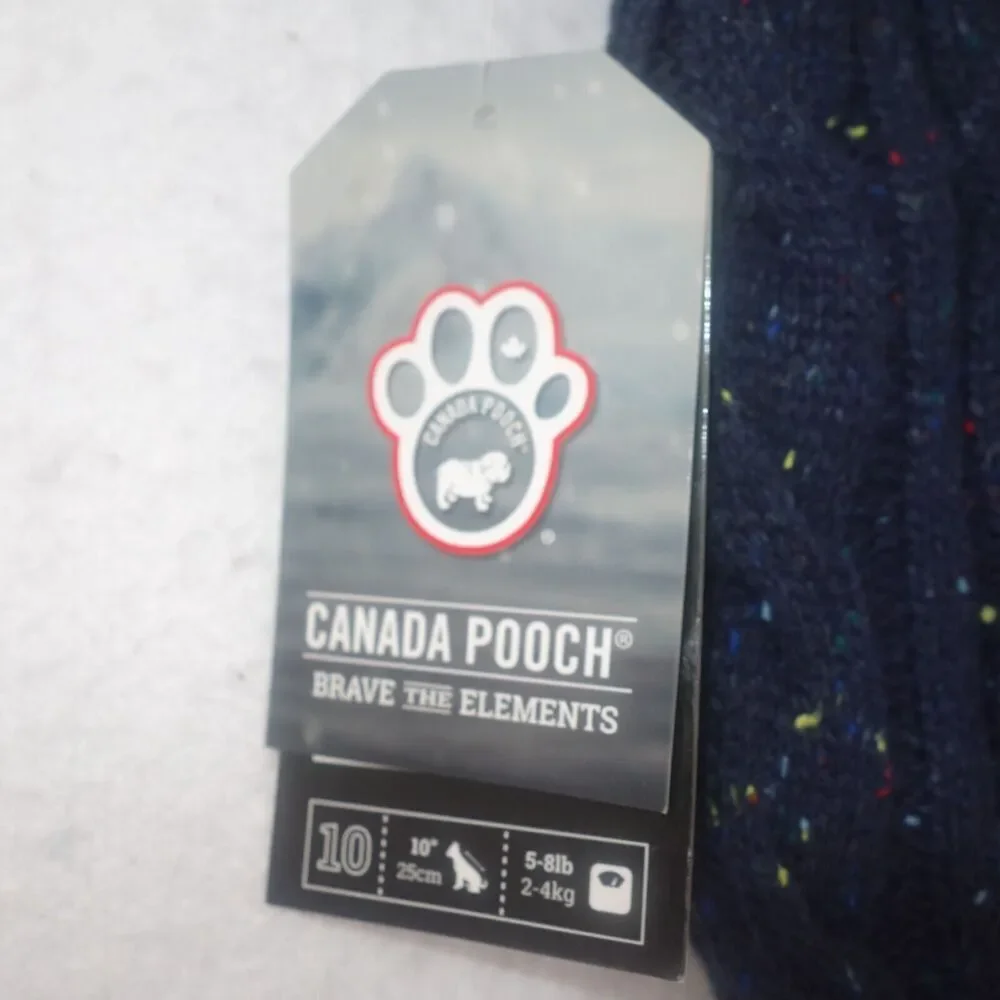 NEW Canada Pooch Brave the Elements Cambridge Cableknit Sweater Blue 10